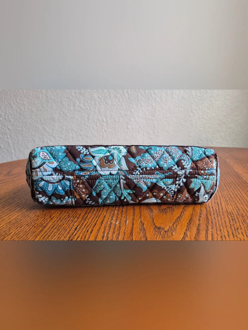 Vera Bradley Java Blue Molly Shoulder Bag With Matching Card Holder Wallet